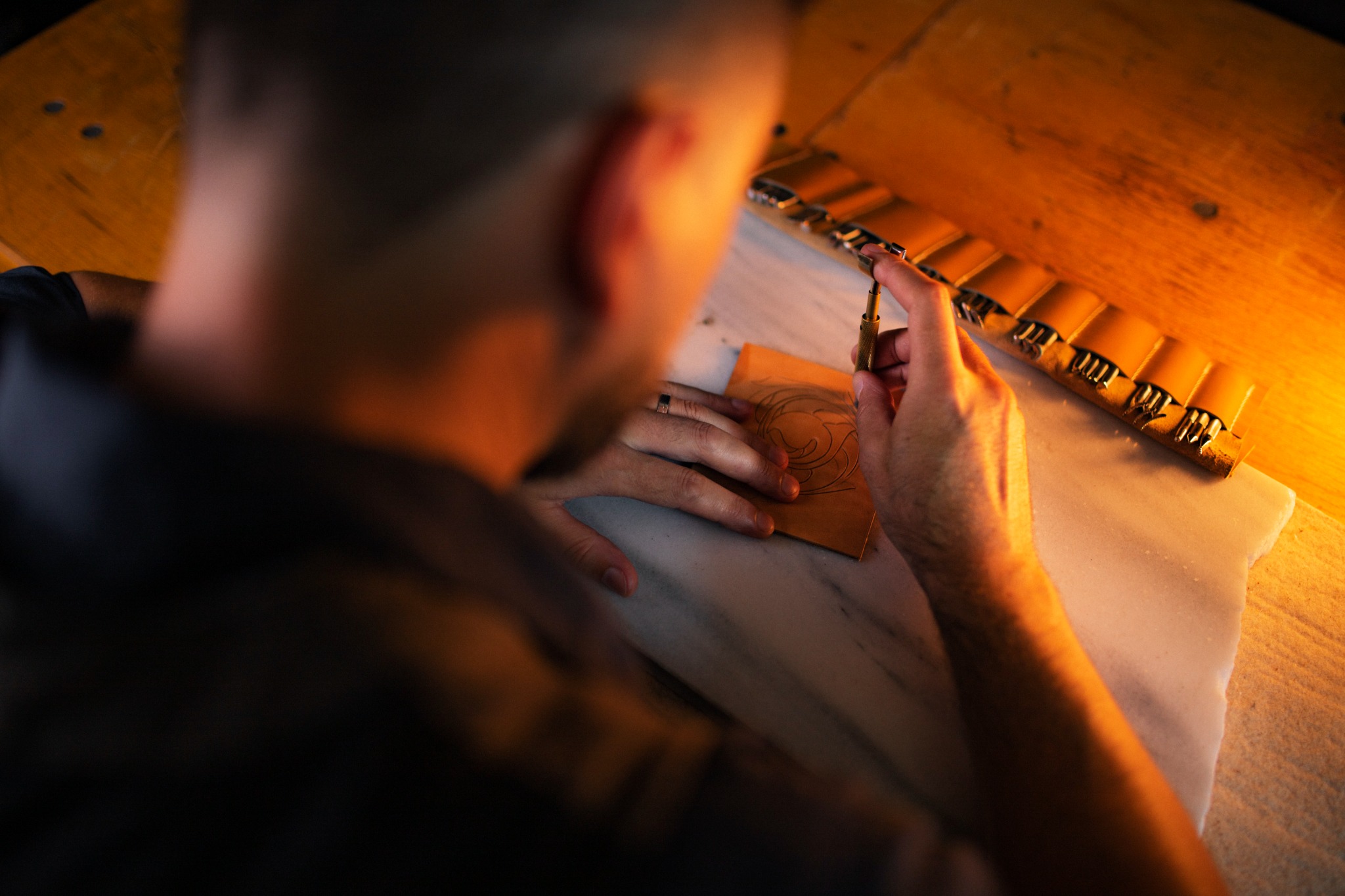 Milan Heitmar at the workbench
