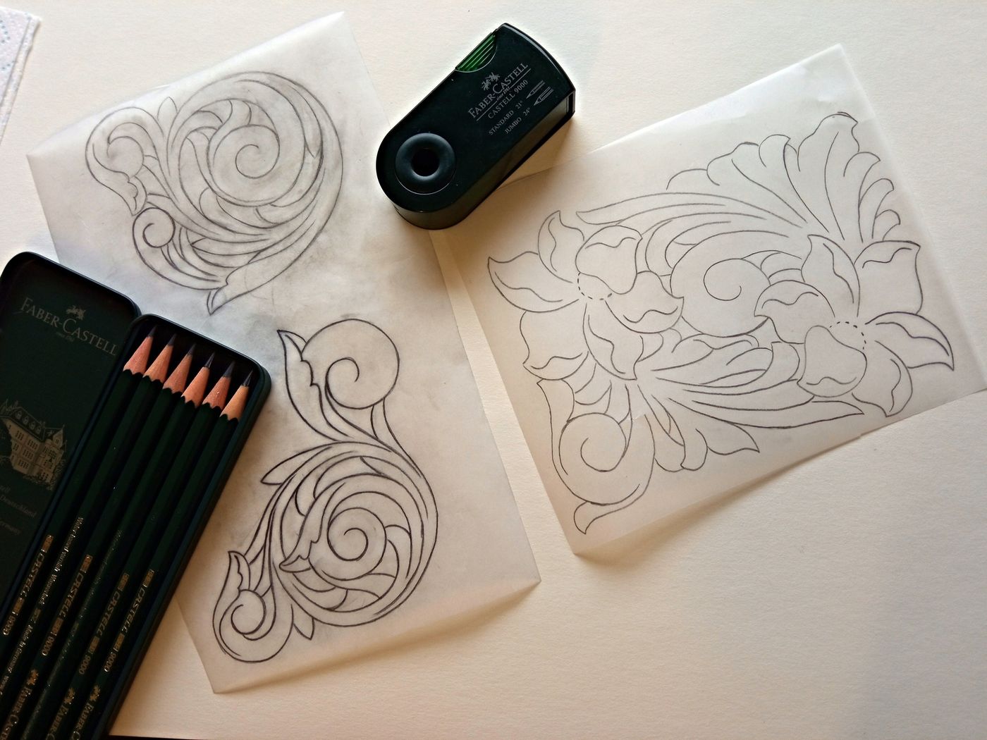 Transferring the motif onto leather