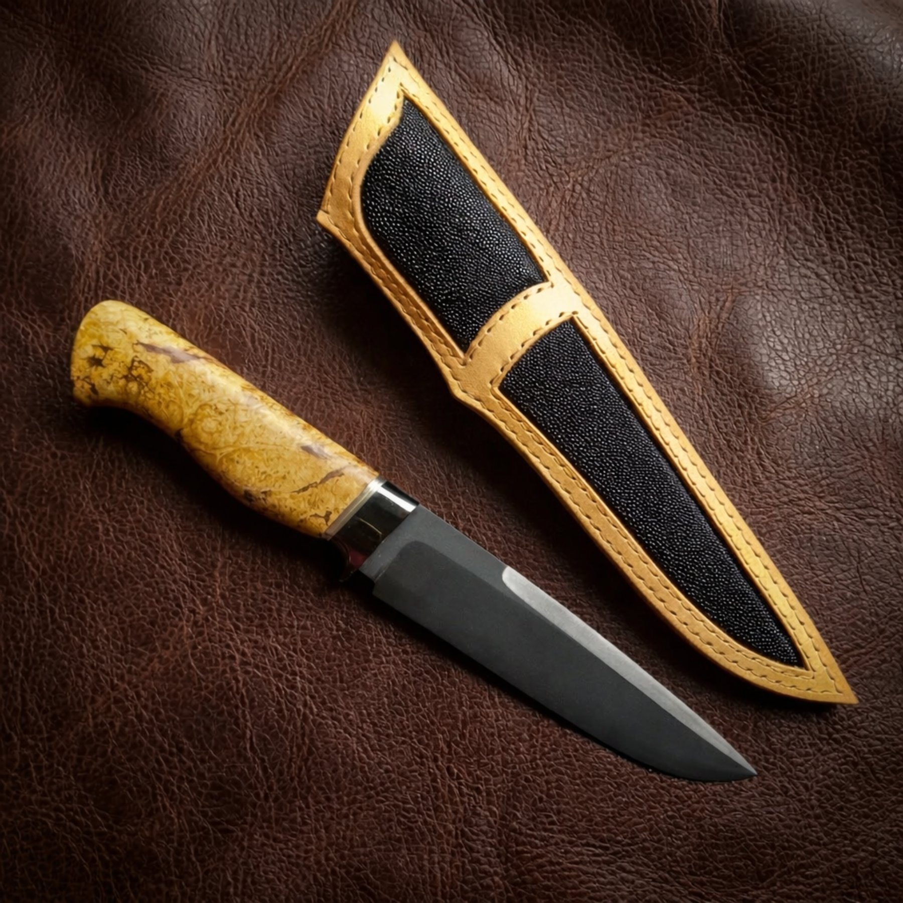Bespoke leather knife sheath